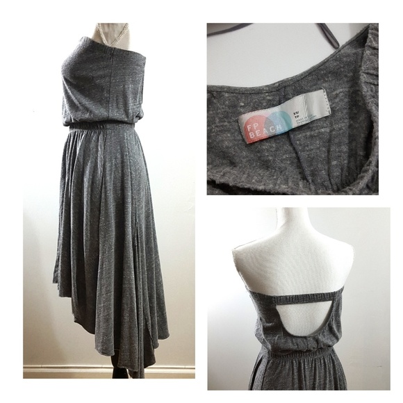Free People Dresses & Skirts - 🌵Free People Beach dark gray strapless Dress XS